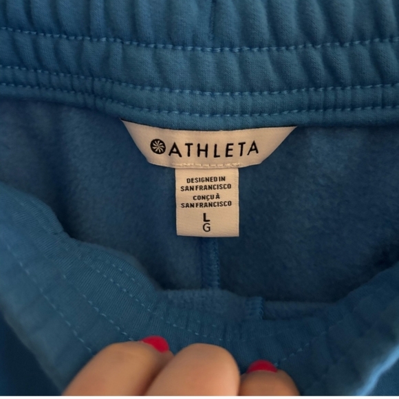 Athleta Blue Sweatshirt Sweatpants Set XL/L - Picture 3 of 6